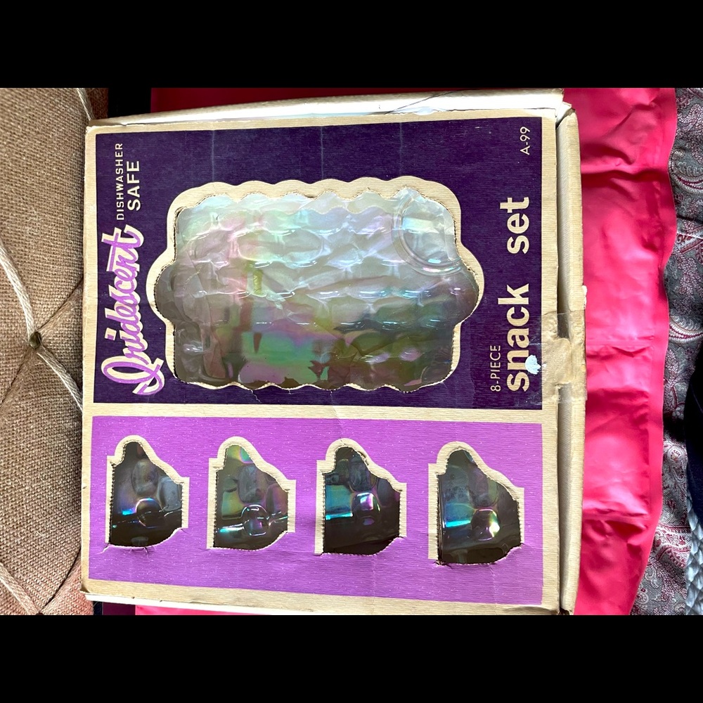 Iridescent Vintage Snack Set in Original Box